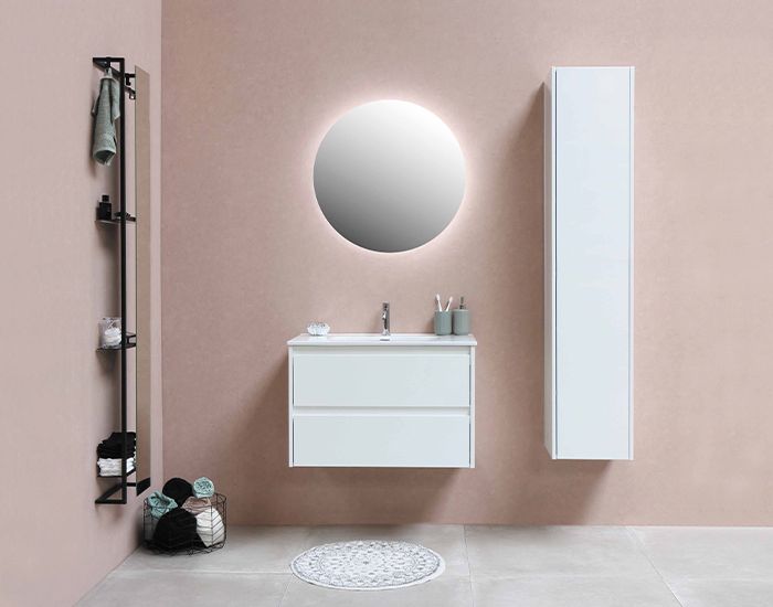 Bathroom that has been painted pink