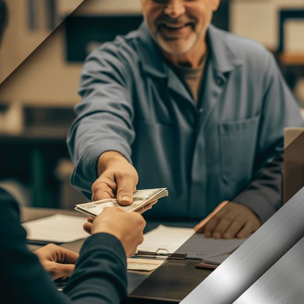 handing a customer money