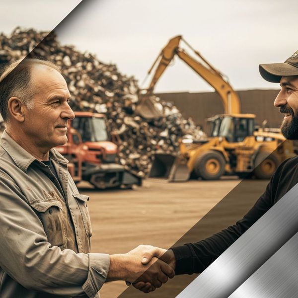 recycling team member shaking a client's hand