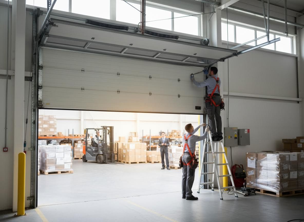 Industrial Garage Door Maintenance in Warehouse