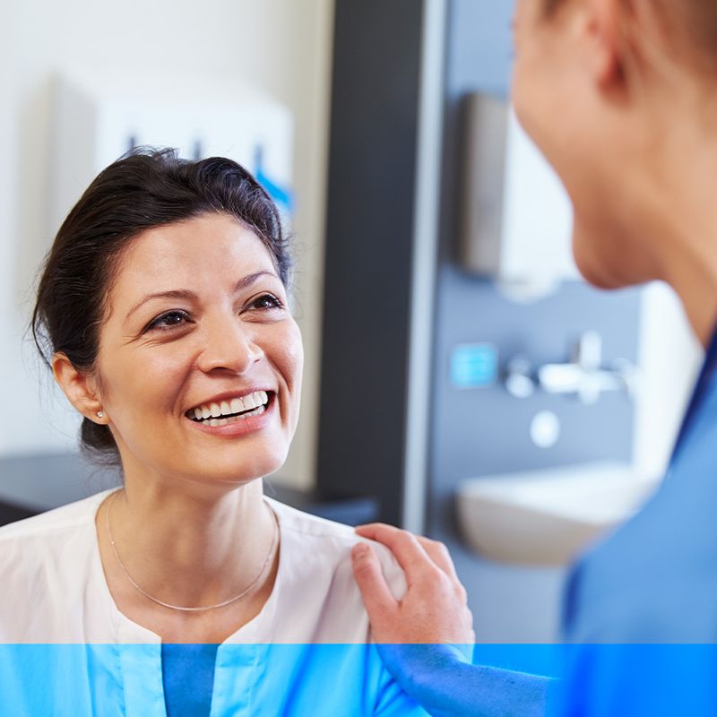 image of a patient smiling in office