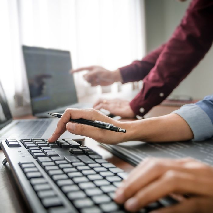 People working on laptop