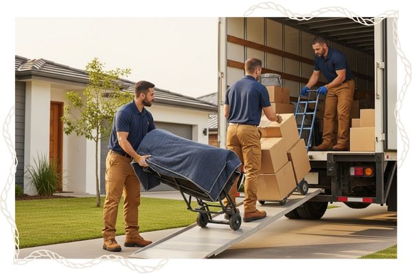local movers unloading truck