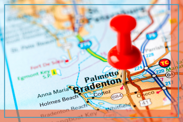 thumbtack pinned onto brandeton florida