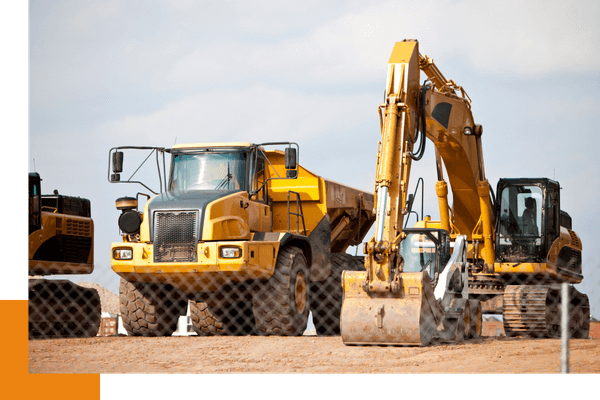 several pieces of heavy equipment