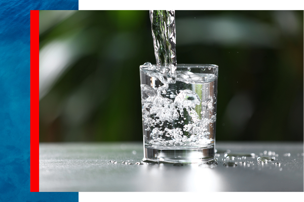 pure clean water in glass