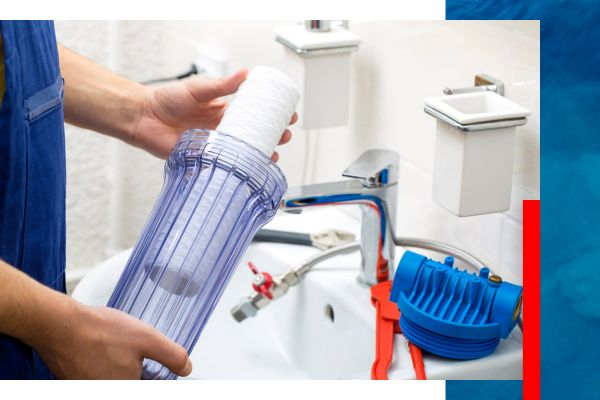 Water filter system being installed in a sink