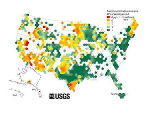 Map of us with water