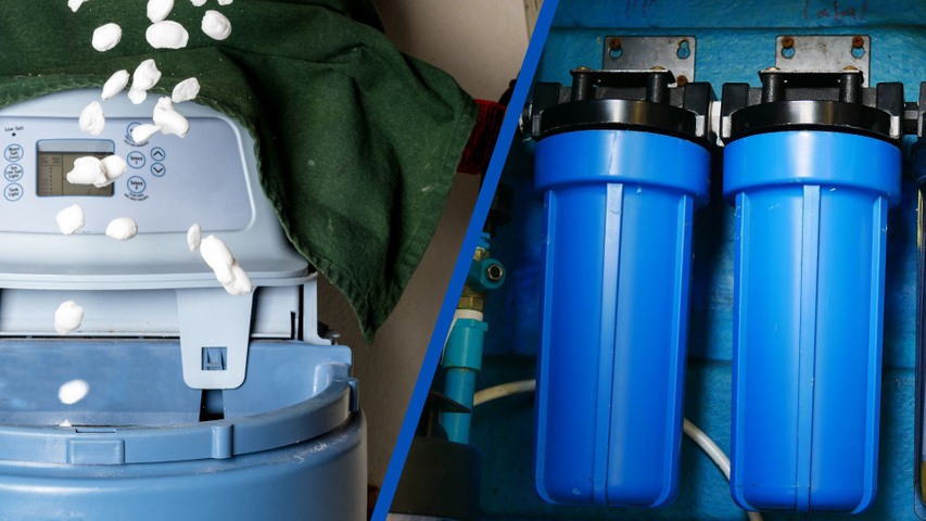 water softener vs. water filter