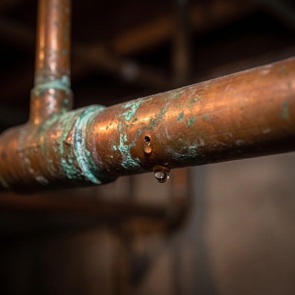 copper pipe getting acidic from water
