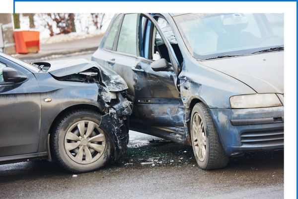 two vehicles in an accident