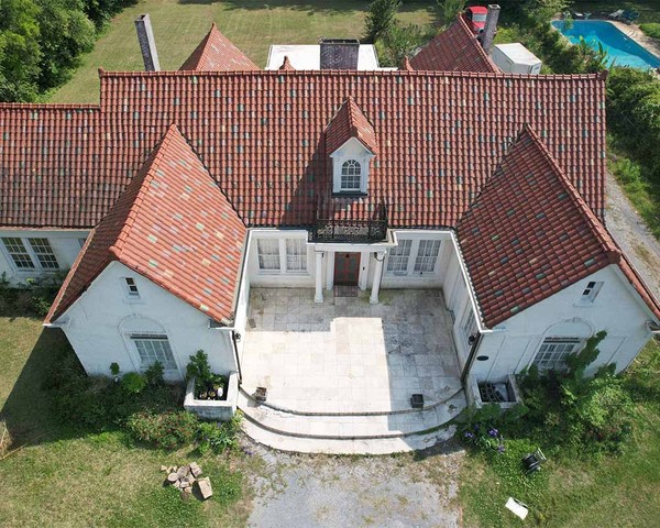 aerial view of home with new roof