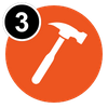 icon of a 3 and a hammer