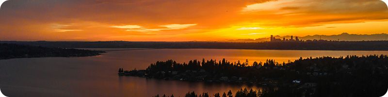 sunset over lake