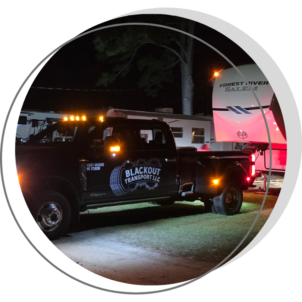 Blackout Transport truck with a mobile home Blackout Transport truck with a mobile home