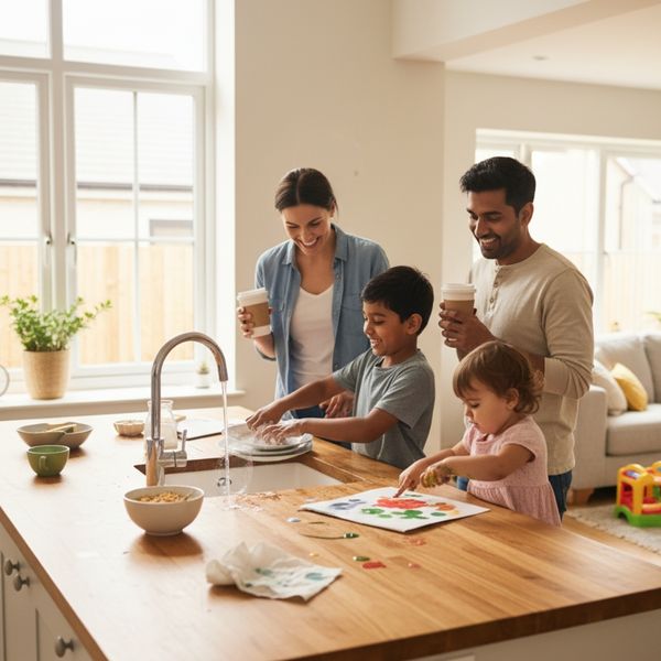Family in the kitchen