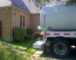 B & B Pumping Septic Pump Truck Performing Pumping