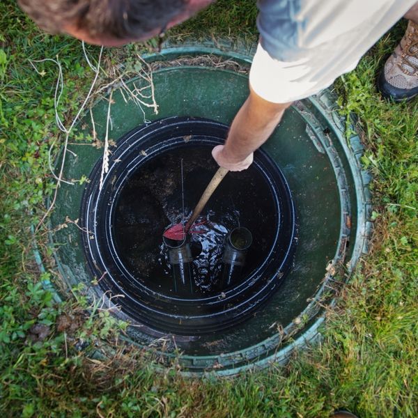 Aerial view of septic tank