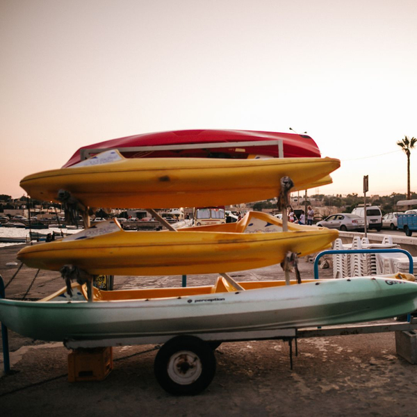 boating equipment on trailer