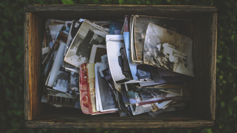 box of old photos