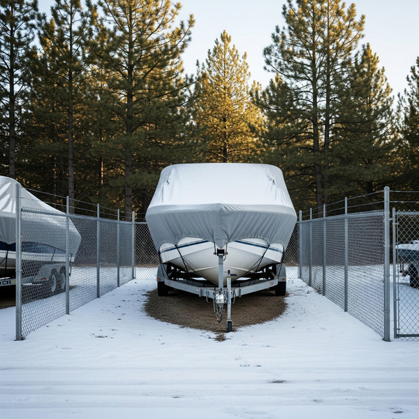 boat under a heavy-duty winter cover