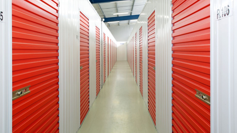 hallway in interior storage facility