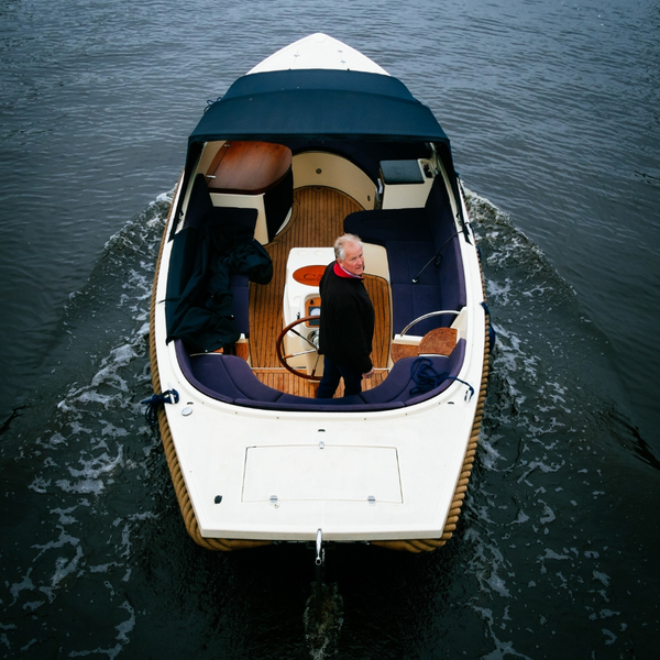 Man driving a boat