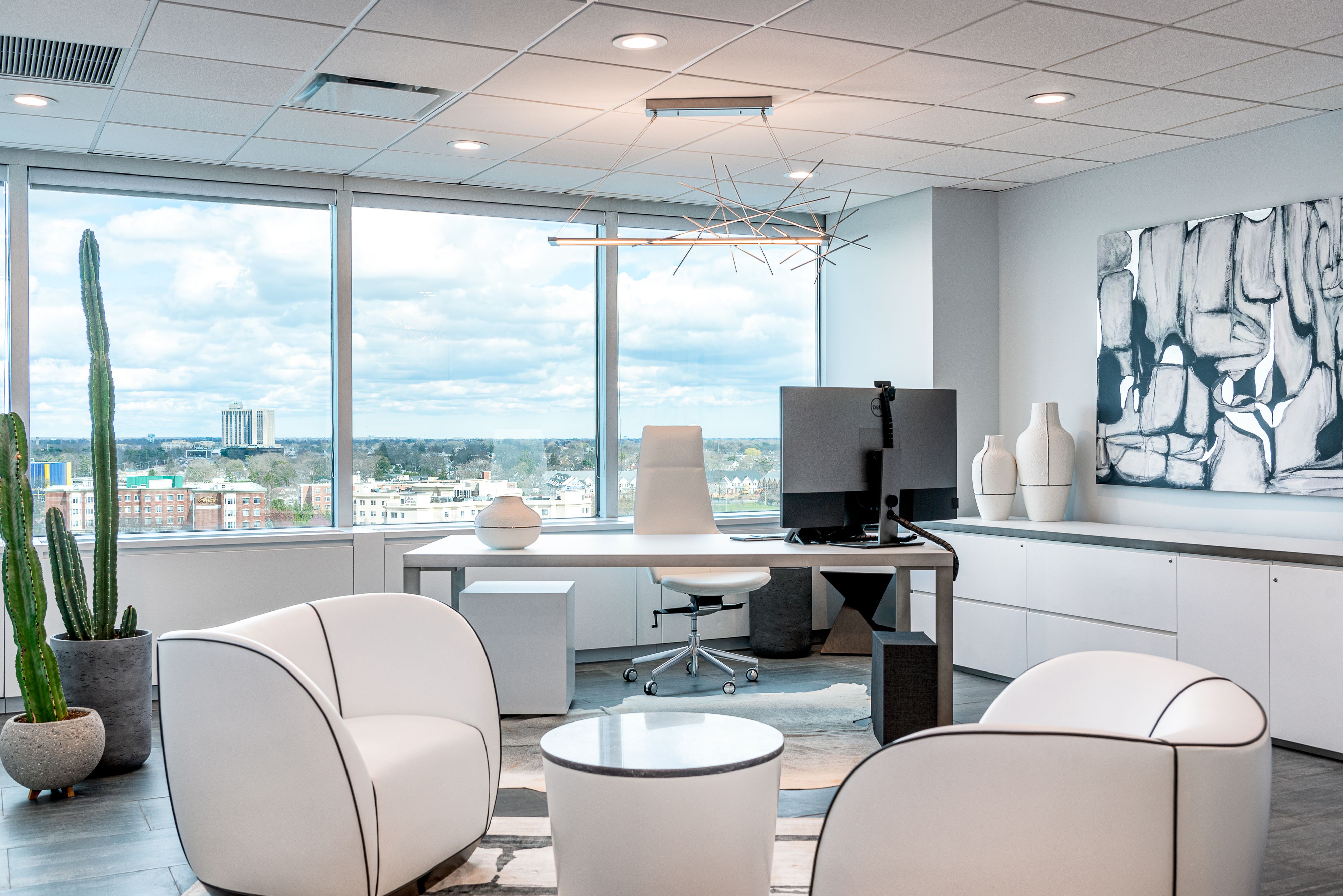 Black and White CFO Executive Office Design | Serenella Interiors