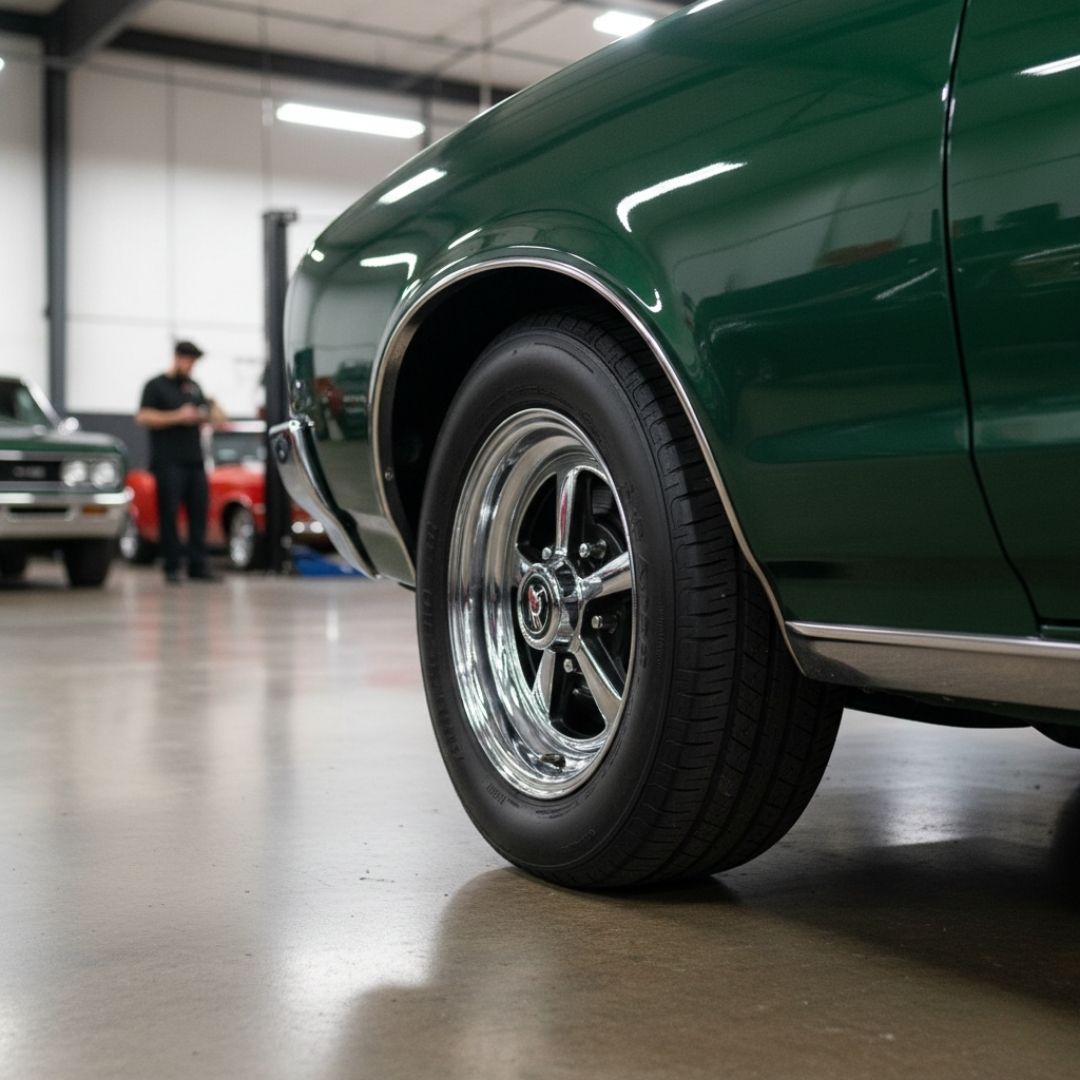 Classic car with new period-correct radial tires