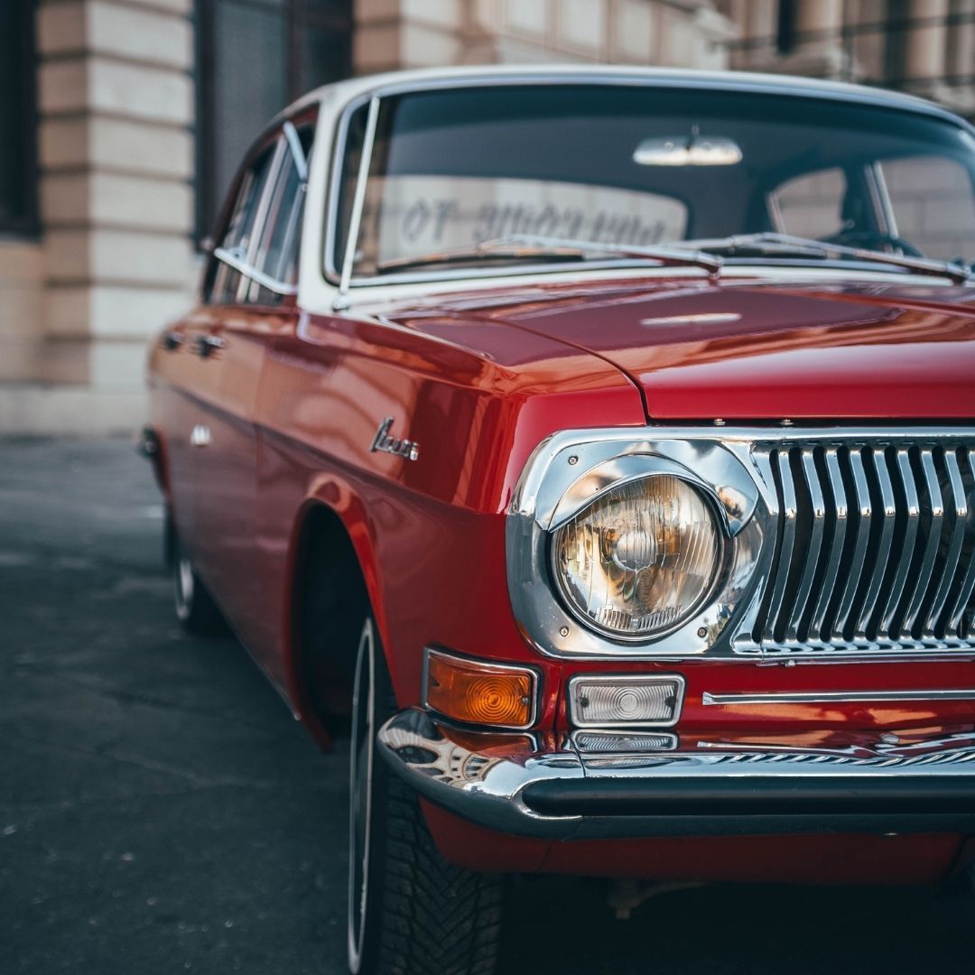 red classic car