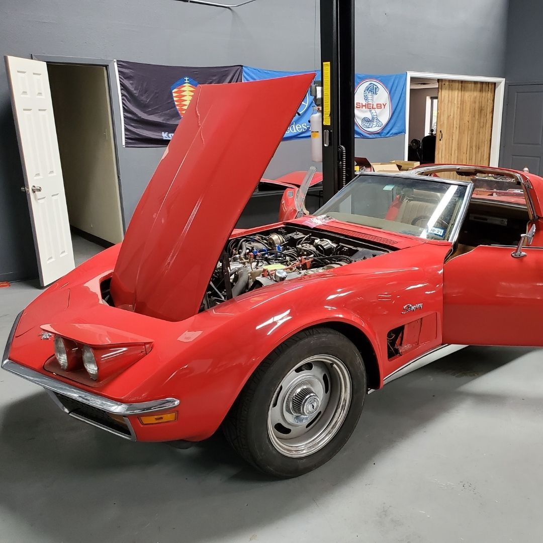 red classic car