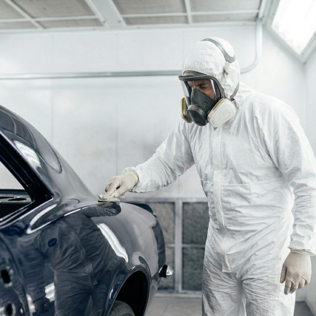 cleaning a classic car 