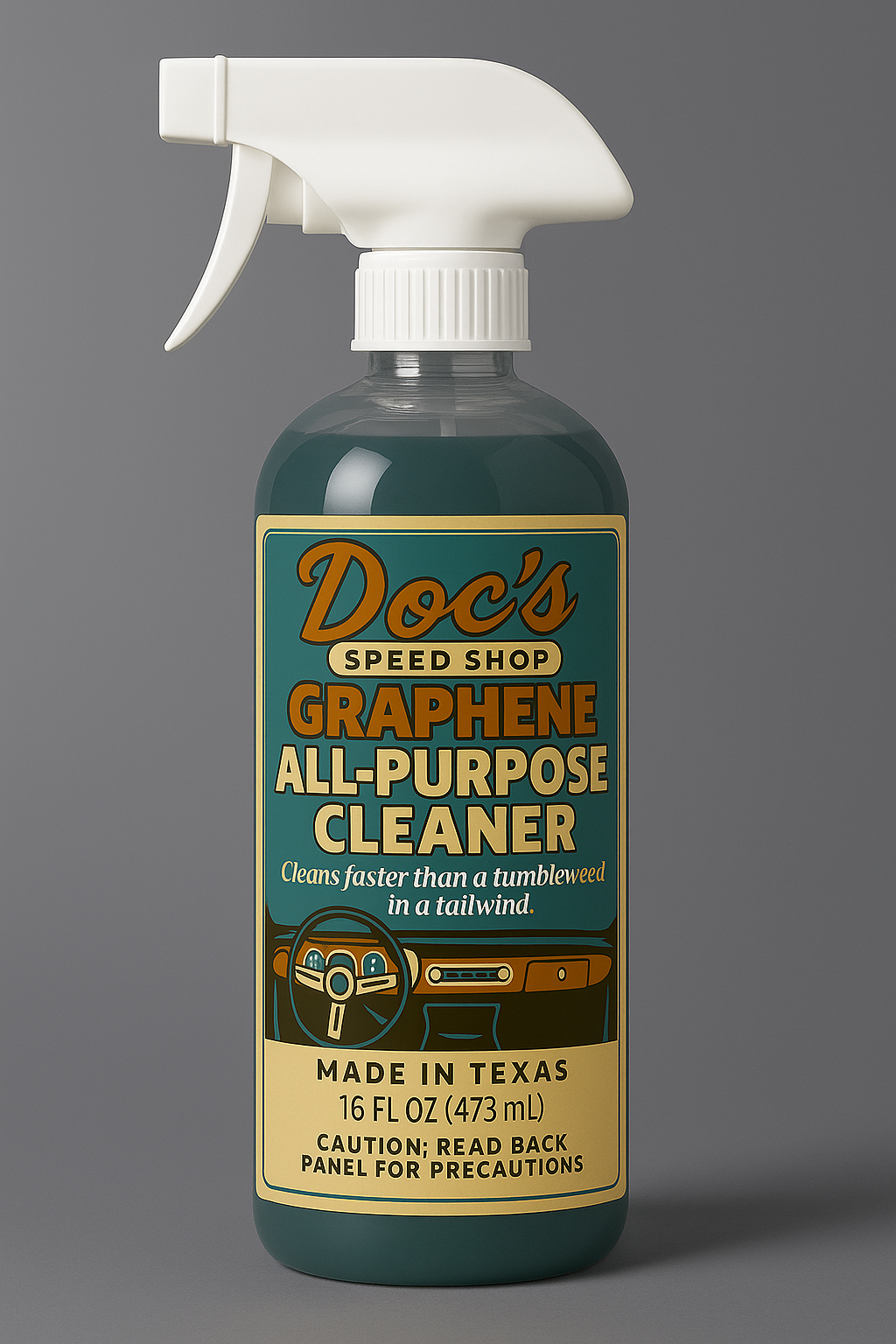 Graphene All-PurposeCleanerFront LabelClearBottleWithLiquid.png