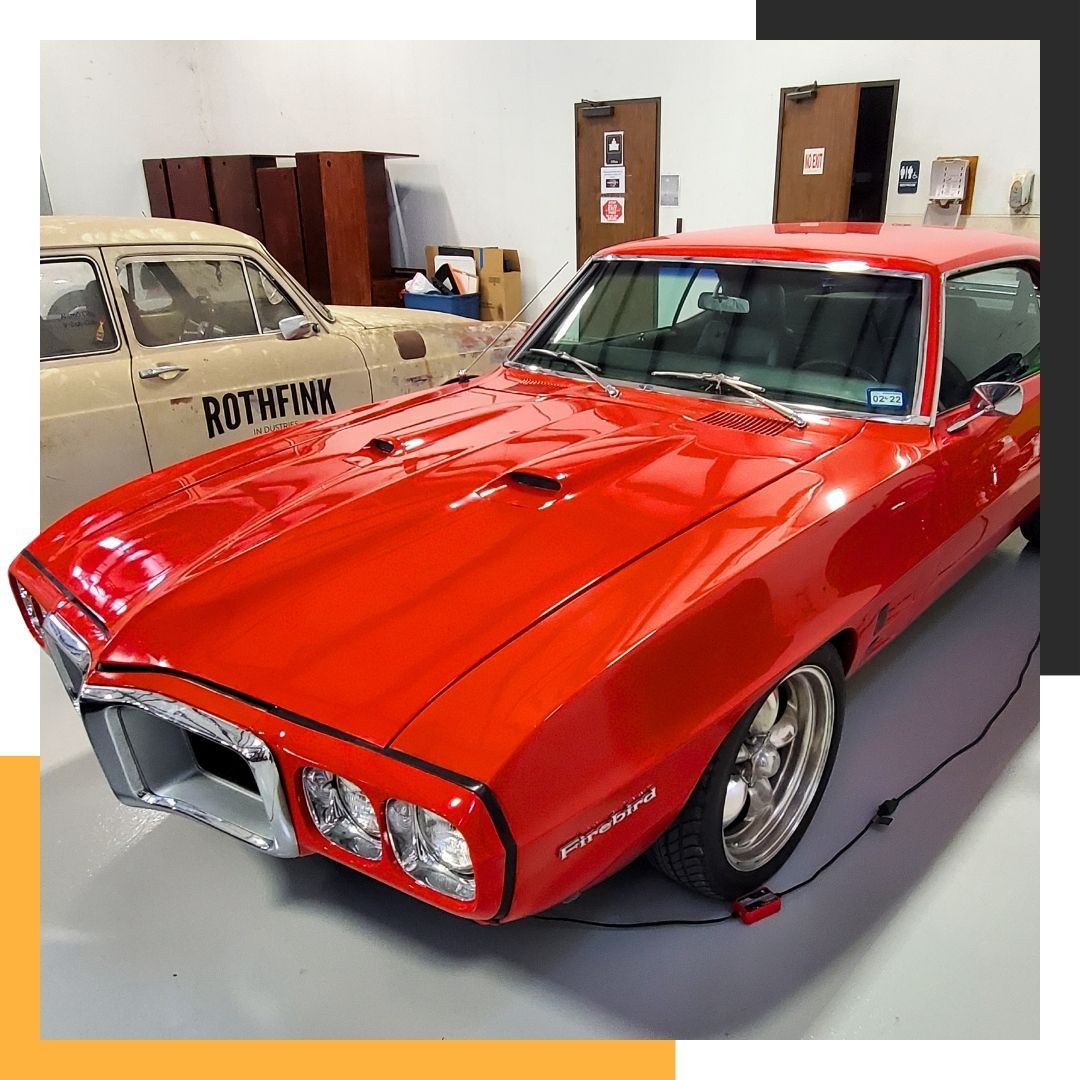 red classic muscle car
