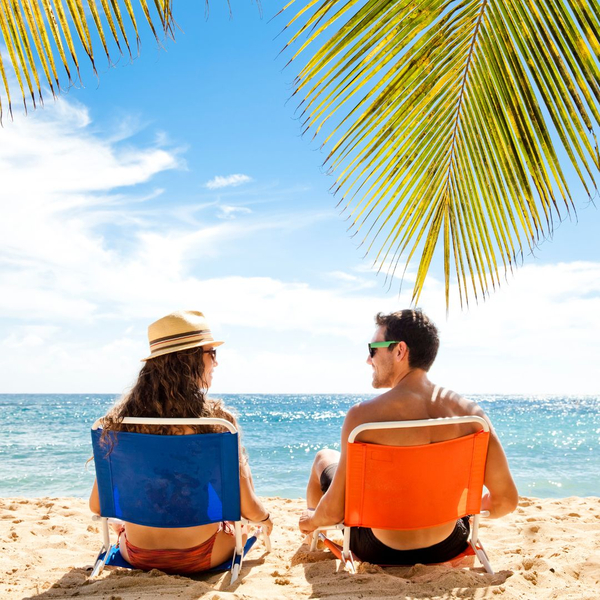 man and woman on beach