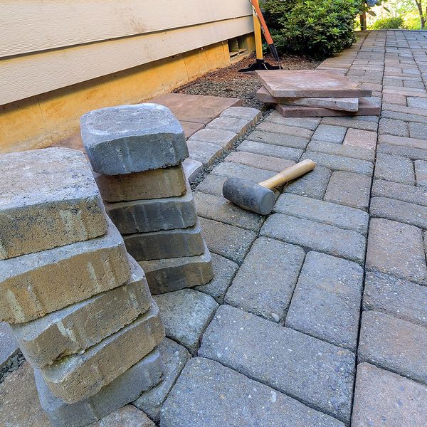pavers with mallet