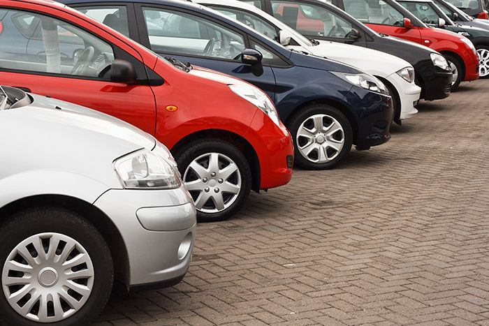 Used cars lined up