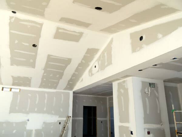 newly installed drywall