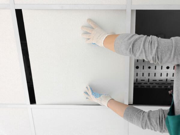 installing acoustic ceiling tiles