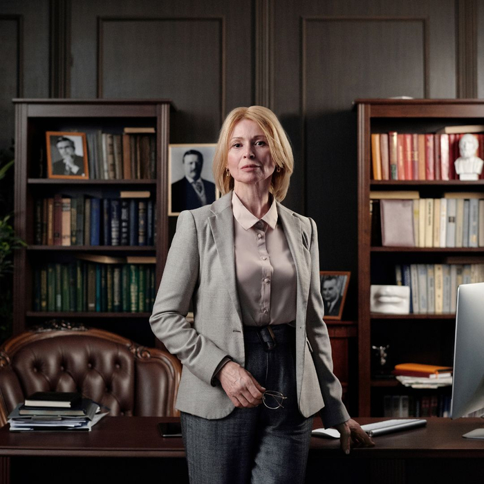 lawyer in her office