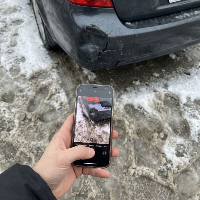 taking photo of bumper damage 