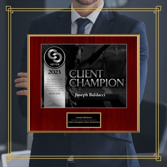 Client Champion award presented to Joseph Baldacci