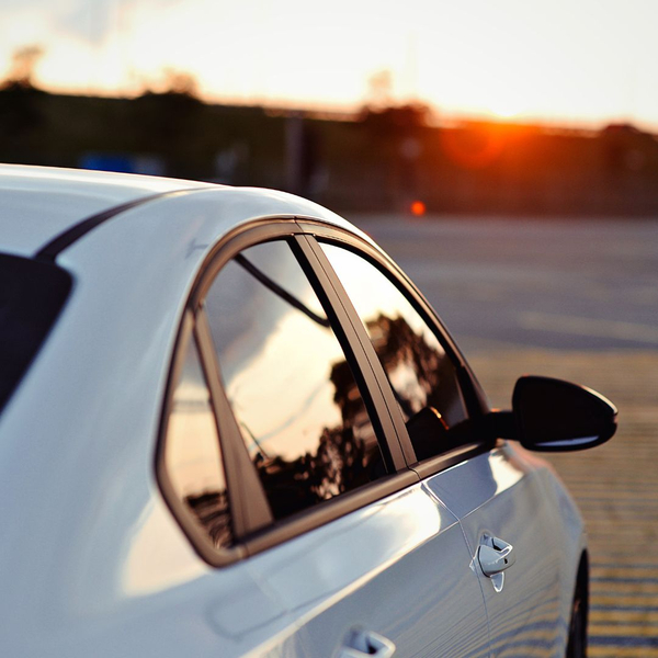 white car with tinted windows