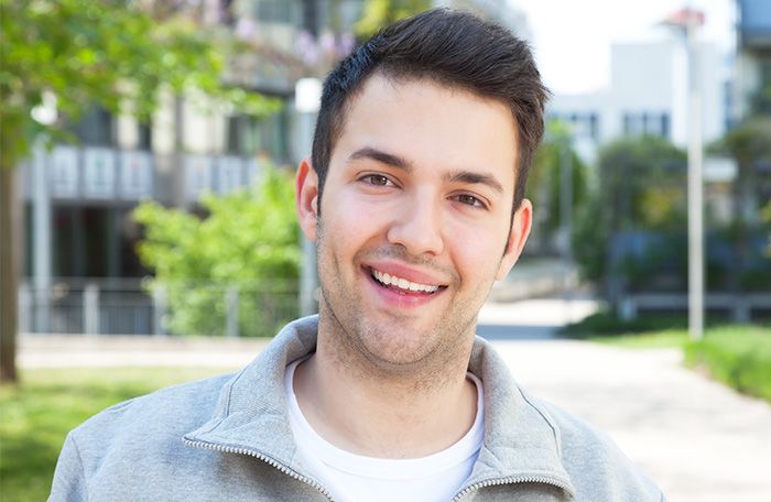 man smiling at camera