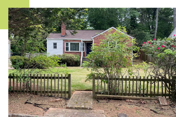 A newly cleaned front yard