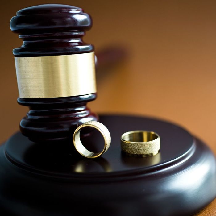 gavel with wedding bands