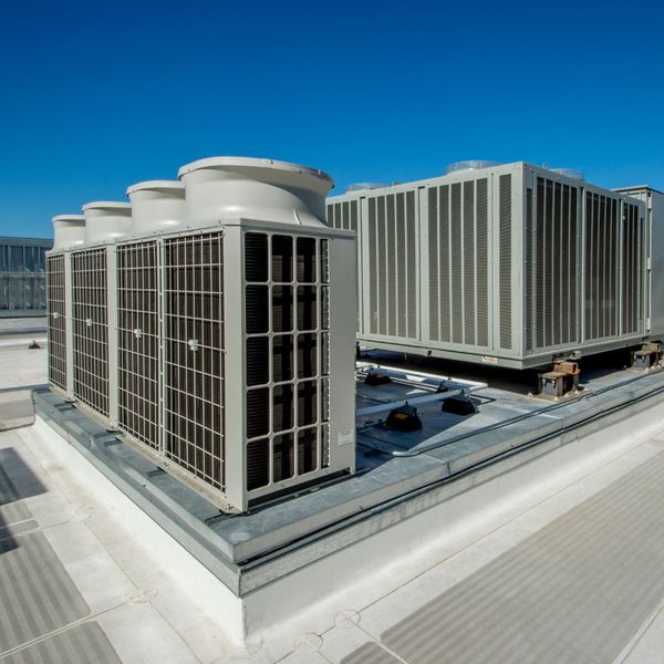 HVAC systems on a rooftop