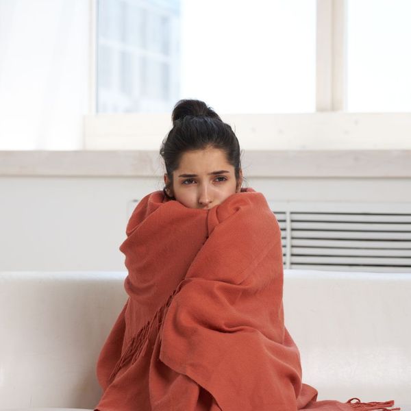 woman in blanket