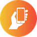 Icon of hand holding phone