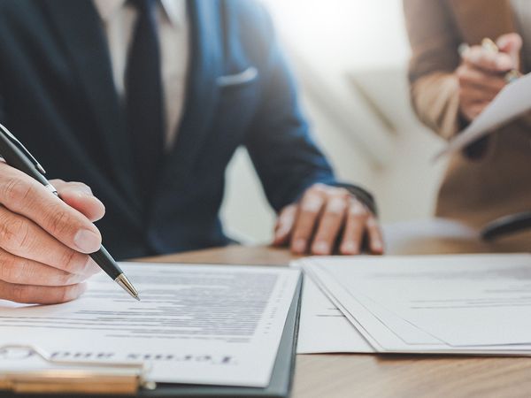 lawyer working on paperwork